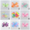 20st Jeweled Pastel Flora Ombre Ribbon 18cm JoJo Big Signatur Hair Bows Alligator Clips Crystal Rainbow Rhinestone Tillbehör HD3474