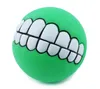 Mélanger la couleur balle pour animaux de compagnie drôle chien jouet coloré en caoutchouc balle ronde avec des dents motif chien balle à mâcher Toys8121726