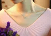 Clover -halsband 925 Silverhalsband Kvinnlig kortkedjekedja Korean Fashion Diamond Pendant Silver Accessories Whole2312189