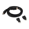 Freeshipping 1080P H-D-MI Kabel H-D-MI zu MiniMicro Adapter Kit Set für HDTV Android Tablet PC TV Laptop Universal Schwarz