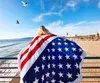 Serviette de plage ronde motif drapeau américain avec frange de gland 150 cm tenture murale serviette de plage jeter tapis de yoga