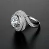 Size 5-11 Pave Setting Round Cut 3CT Luxury Jewelry 925 Sterling Silver White Topaz CZ Diamond Wedding Engagement Finger Custom Ring Gift