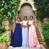 2017 nuevos vestidos largos elegantes de la dama de honor del cuello del amor con cuentas vestido de fiesta formal acanalado de la manga del casquillo para la gasa de la boda bastante Pr4396291