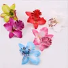 Têtes de fleurs d'orchidées thaïlandaises en soie de 8cm, fleurs artificielles en soie pour décoration de mariage, couvre-chef DIY HJIA1063