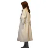 Plus Size Loose Beige Womens Winter Jackor och Coats Long Ull Coat Kvinnlig Kläder Avstängning Krage Cardigan Overcoat Wuj1048