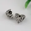 Hot ! 120pcs Antique Silver Alloy Bat In Flight Big Hole Spacer Beads Fit European Bead Bracelet 13X13X8MM