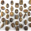 50pcs/lote Silver Tone Big Natural's Tiger's Eye Stone Rings for Men Design Misto Frete grátis