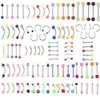 Wholesale Promotion 110PCS Mixed Models/Colors Body Jewelry Set Resin Eyebrow Navel Belly Lip Tongue Nose Piercing Bar Rings