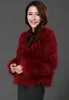 Jesienne zima nowe kobiety luksusowy prawdziwy naturalny struś futra bawełniana bawełniana gęstość ciepła o długim rękawie płaszcz z długim rękawem