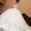 Country Western Bröllopsklänningar Vestido de Noiva Praia 2019 Princess Ball Gown Bröllopsklänning med långa ärmar
