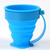 180ml Silikon Kollapsbar kopp Folding Cup Portable Silikon Drinking Camping Retractable Outdoor Travel Cup med handtag ZA2289