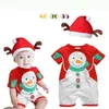 Kerstcadeau Baby Romper Santa Claus Patroon Bodysuit Pasgeboren Babykleding Red Jumpsuit Hat 2pcs Pak Bebe Nieuwjaar Kleding 37104319