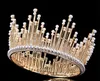 Vintage Düğün Gelin Full Crown Tiara Kristal Rhinestone Saç Aksesuarları Baş İnci Prenses Kraliçe Headdress Altın Gümüş JE4601338