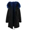 Vinter Parka Fur Jackor, Tunna Kvinnor Stor Tjock Real Med Hood Coats Mantel Luxus Faux Fuchs går Outwear Top Märke Kvalitet Feed