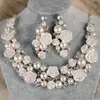 Luxueux pas cher strass diadème chapeaux couronne collier boucles d'oreilles ensembles pour mariage robes de soirée de mariée bijoux de mariée