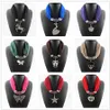 Rhinestone Horse Pendant Ring Necklace Scarves Jewelry Alloy Beads Tassel Pendant Scarf Shawls For Women 6pcs/lot