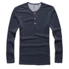 NOWOŚĆ MASY MĘŻCZYZN TEE LONG SLEEVE HENLEY SHIRTS WILIOWE Casual Tshirt Top Men Ubrania Lycra Cotton T Shirt9814707