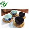 Set di sottobicchieri rotondi in legno, mini supporto per tazze da tè, piatto quadrato per piattino da tè, set di tazze da tè kungfu cinese, vassoio da portata, accessori per la cerimonia del tè