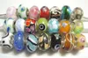 100 unids / lote mezcla estilo Murano Lampwork Glass European Beads Charm Pulsera Collar para la joyería de artesanía de DIY C21 *