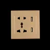 2016 New Brand Dual USB Port Electric Wall Charger Dock Socket Power Outlet Panel Plate 2 colors Smart Power Plugs DHL Free