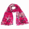 Marke-Sciarpe Echarpe Femme Dame Chiffon Schmetterling Print Hals Schal Schal Neue Mode Frau Schals Wrap Stola