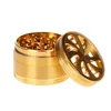 4layers 63mm Aluminum Flower Shape With Clear Window Herbal Herb Tobacco Grinder Hand Muller Smoke Cigar Magnetic Grinders C8277061