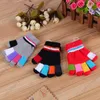 Winter Gloves Simple Colorful Kids Size Cute Children Knitted Fingers Glove 6 Colors For Christmas Gifts Mittens Wholesale