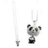 Riktigt snyggt!Blansande PANDA halsband!!strass super charm halsband smycken Söt grym grossist