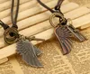 Mannen Vintage Angel Feather Eagle Wing Cross Lederen Collier Hanger Gift G540