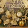 ホリデーの装飾のための花輪50cmの松の針の花輪のぶら下がりゴールドデコレーションリングのクリスマスプレゼント