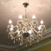 10 luci Europeo cristallo soggiorno lampadario lampadario di lusso parlor ristorante sala da pranzo sala lampadario camera da letto camera da letto sala sospese lampade a sospensione