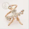 New popular beautiful wedding dancing girl brooch wholesale handmade rhinestone flower color skirt brooch brooches for wedding