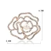 Högkvalitativ ihålig rosblomma Brosch Women Fashion Scarf Pins Luxury Diamond Crystal Shell Pearl Brosches Wedding Bride Bouquet 242L