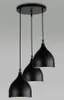 Colgante WOXIU, lámpara de araña de estilo nórdico vintage, luces de pesca lineales, se puede ajustar, chasis redondo, tres luces de hierro, estilo retro