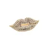 Luxe Mode Sexy Rode Lippen Broche Voor Vrouwen Meisjes Sjaal Pins Rhinestone Diamond Broches Bruiloft Bruid Broches Sieraden Gift