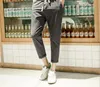 Newest arrival Spring and summer Men's Pants tide flax casual men nine points pure color fashion Slim cotton trousers PM015 Mens Pant