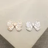 50pcs bowknot perla gioielli cristallo fibbia strass risultati risultati strass applique per abbigliamento accessori per capelli web flat indietro foratura