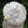 Satin Wedding Bridal Bouquets Wedding Supplies Artificial Flower Pearls Rhinestones Sweet 15 Quinceanera Buquets W2308482125