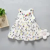 bébé robes nouveau-nés bébés pluie points mignon robe enfant en bas âge robe d'été avec des boules de gland colorées infantile enfant boutique vêtements