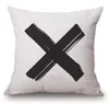 capa de almofada de design simples preto e branco moderno cadeira sofá lance travesseiro caso geométrica listra cruz travesseiro fronha