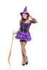 美しい紫色のおとぎ話のプリンセスドレスハロウィーンパーティーフォレストエルフ魔女服Show Performance Costume