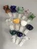 Diamantform Glasskål Rökning Tobakskål Diamant Cut Tobacco Bowl med Man 14.5mm 18.8mm Joint Glass Skålar För Vatten Bongs
