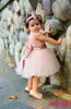 Baby Infant Toddler Birthday Party Dresses Blush Pink Rose Gold Sequins Bow Lace Crew Neck Tea Length Tutu Wedding Flower Girl Dresses 2019