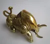 長い8インチの家の装飾Feng Shui Brass Money Ox Statue Metal Decoration Crafts Luchy Bull Sculputures8856064