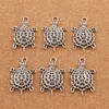 Animal 3D Tortuga de tortuga de tortuga de tortugas de tortugas de tortuga 100pcs / lote Colgante de plata tibetano 34mm L1181 Joyería DIY