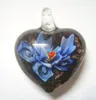 10st / lot multicolor heart murano lampwork glas hängsmycken för DIY Craft mode smycken gåva pg01