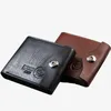 Hot Sale Fashion New Men's PU Leather Wallet Black Brown Cross ID Credit Card Holders Coin Pocket Purse Wallets Free Shipping