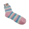 Socks & Hosiery Wholesale- 1pair Lady Gift Soft Floor Home Women Bed Stripe Fluffy Warm Winter Thick Candy Color Casual Winter11