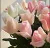 Gros-5pcs / lot frais 55cm / 21.65 "rose fleurs artificielles Real Touch rose fleurs décorations pour la maison pour la fête de mariage ou le cadeau d'anniversaire