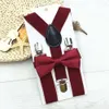 Wholesale- New Fashion Design 13 Colors Kids Suspenders and Bowtie Bow Tie Set Matching Ties Outfits Hot